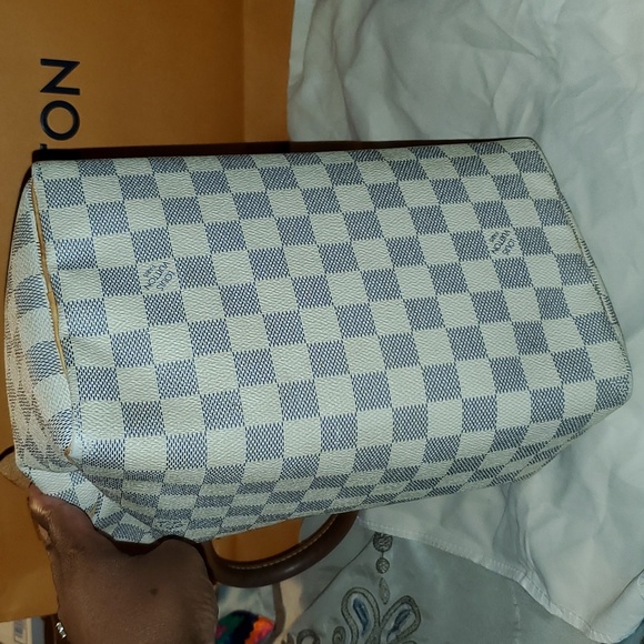 AUTHENTIC Louis Vuitton speedy 25 Damier Azure - Picture 6 of 11